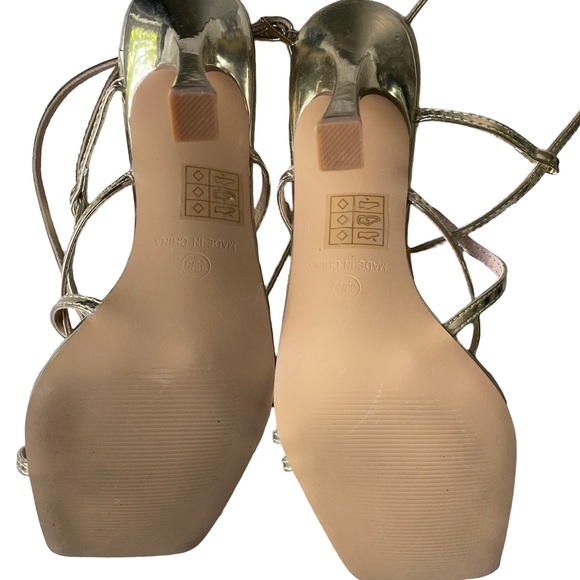 ASOS London Rebel like new women’s strappy heels in gold size 7 - Picture 4 of 9